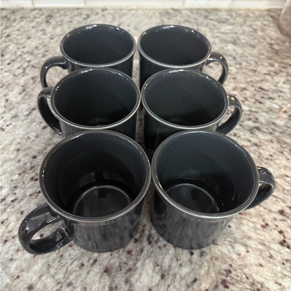Retired slate grey Homer Laughlin fiestaware mugs 6
